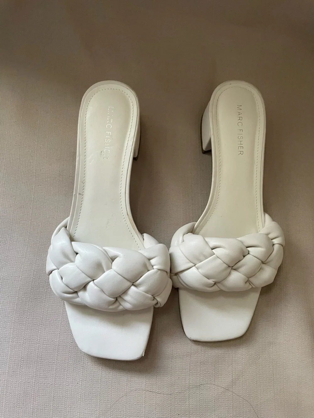 Cream colored mini heels